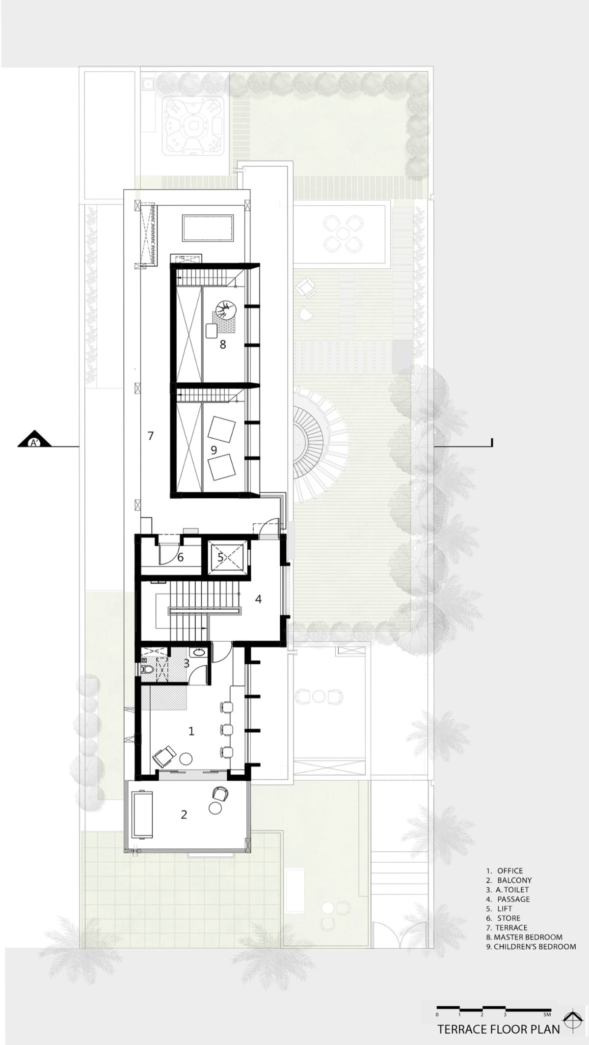 Second Floor Plan of Harshaangan - A House for Gardens by Aangan Collaborative LLP