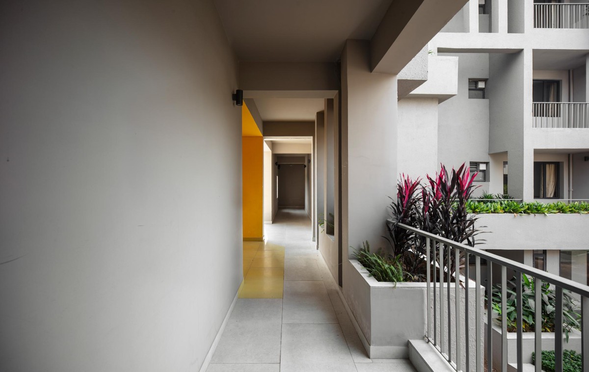 Lobby of Hostel Block of Bandhan Residential School of Business by Abin Design Studio