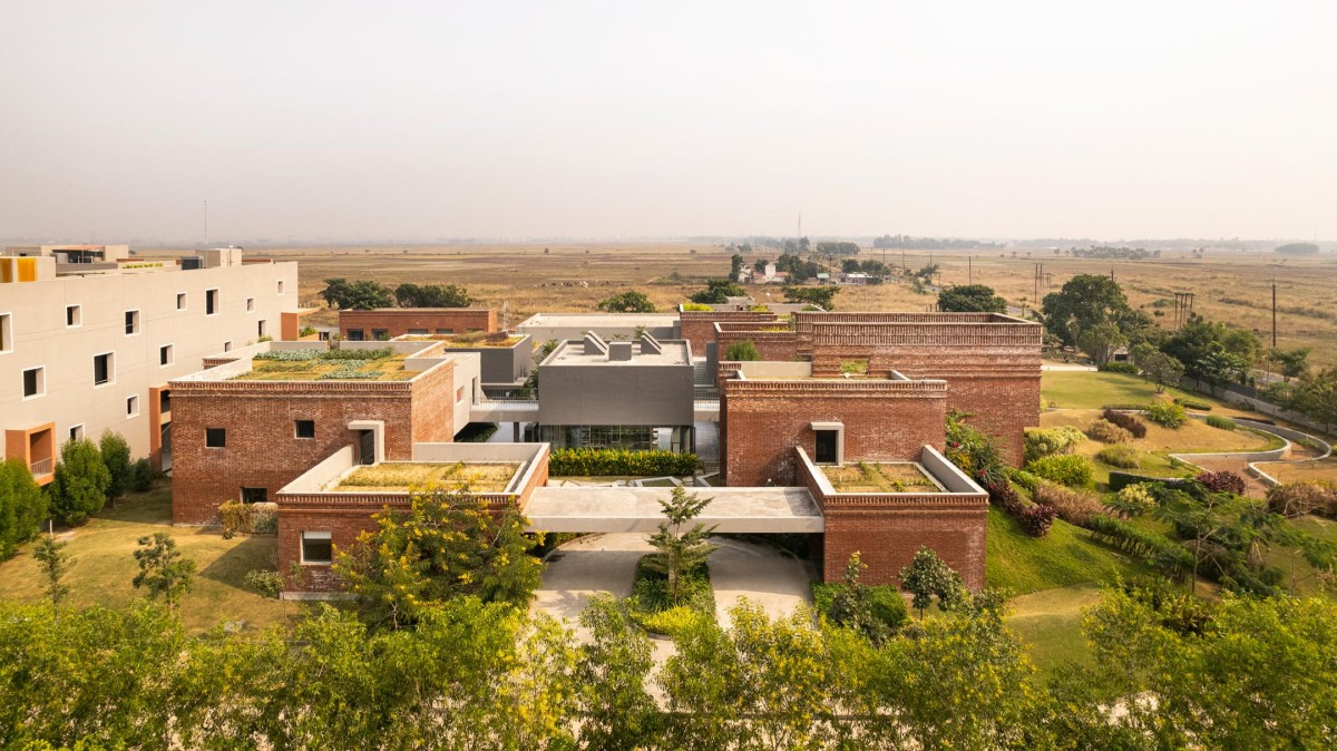 Aerial view of Bandhan Residential School of Business by Abin Design Studio