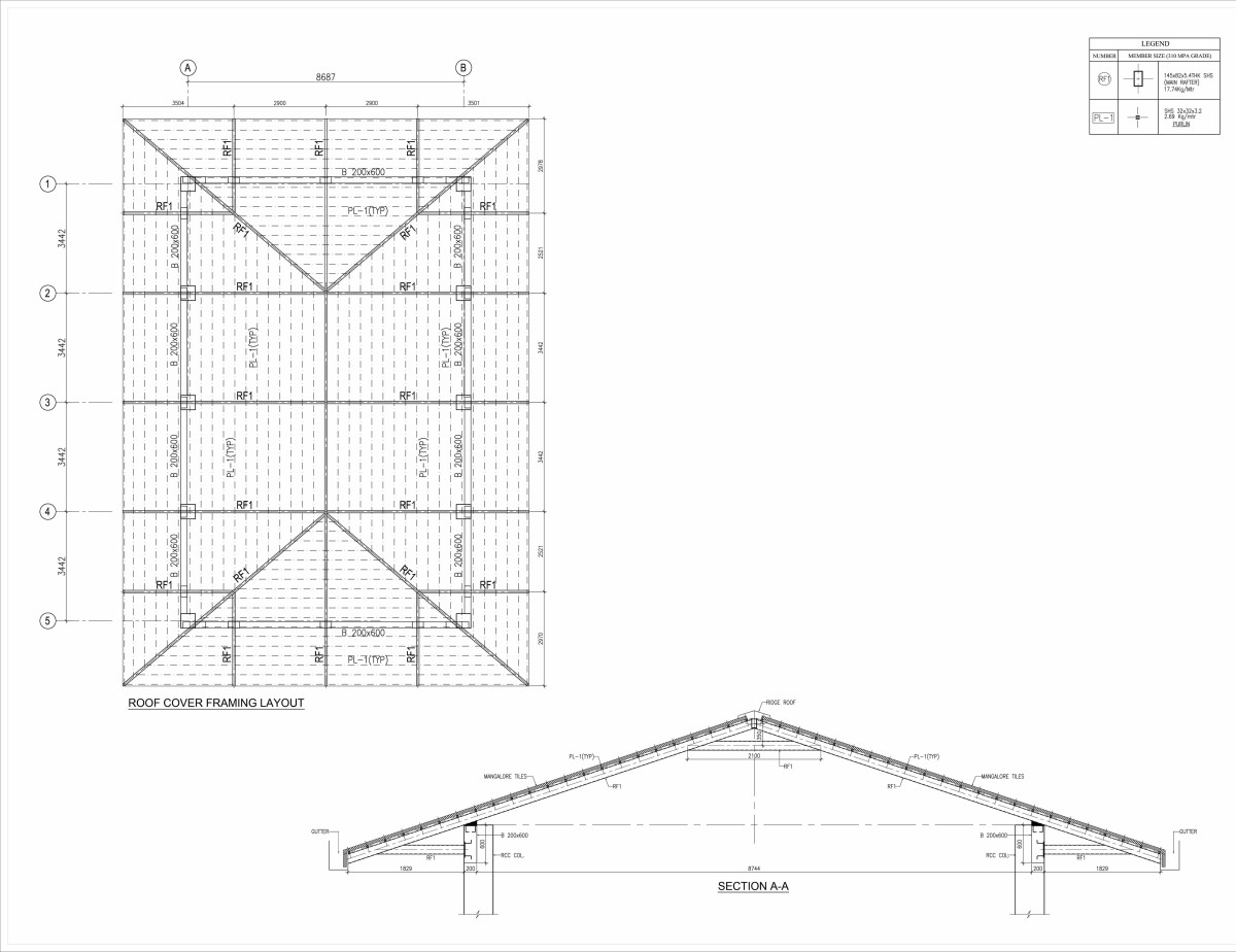 AC Hall roof layout of Temple Tree Leisure by PROP Architect