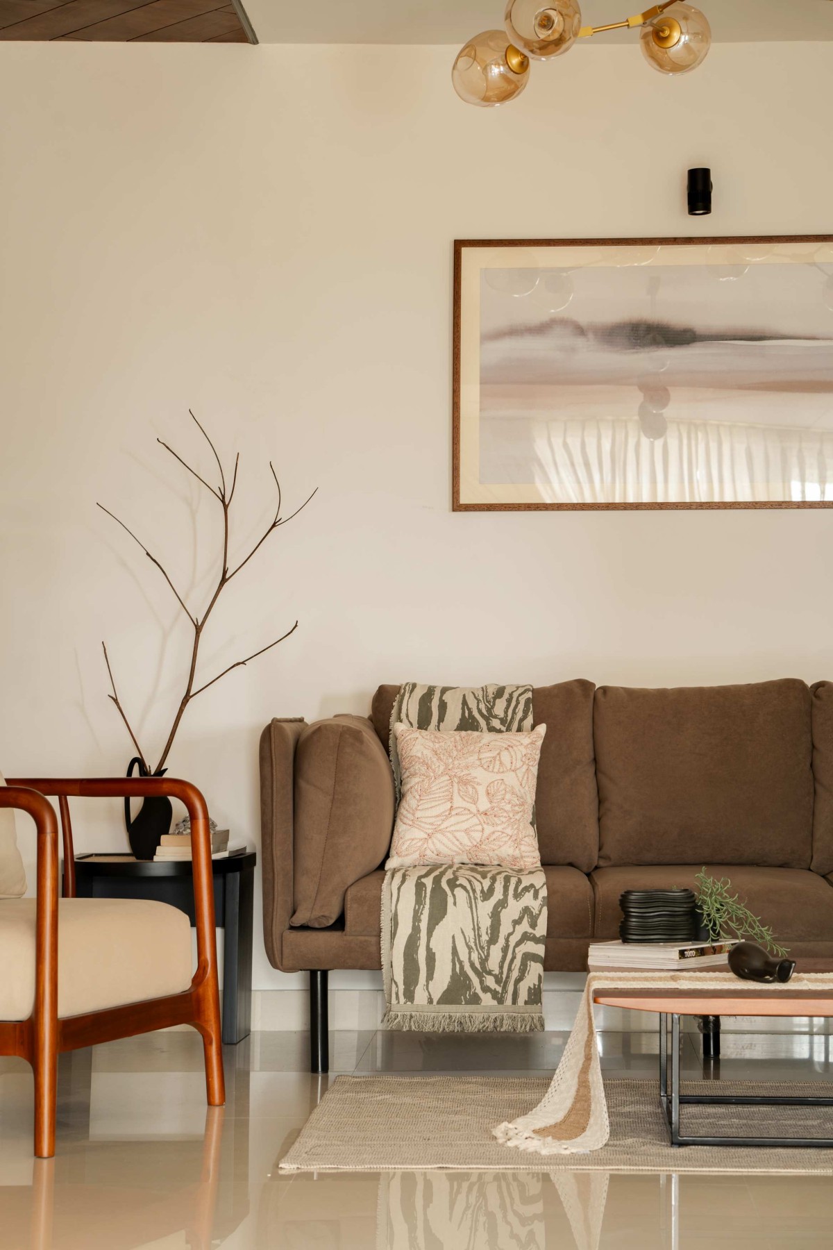 Living room of Traya Living by Prekshaa Design Studio