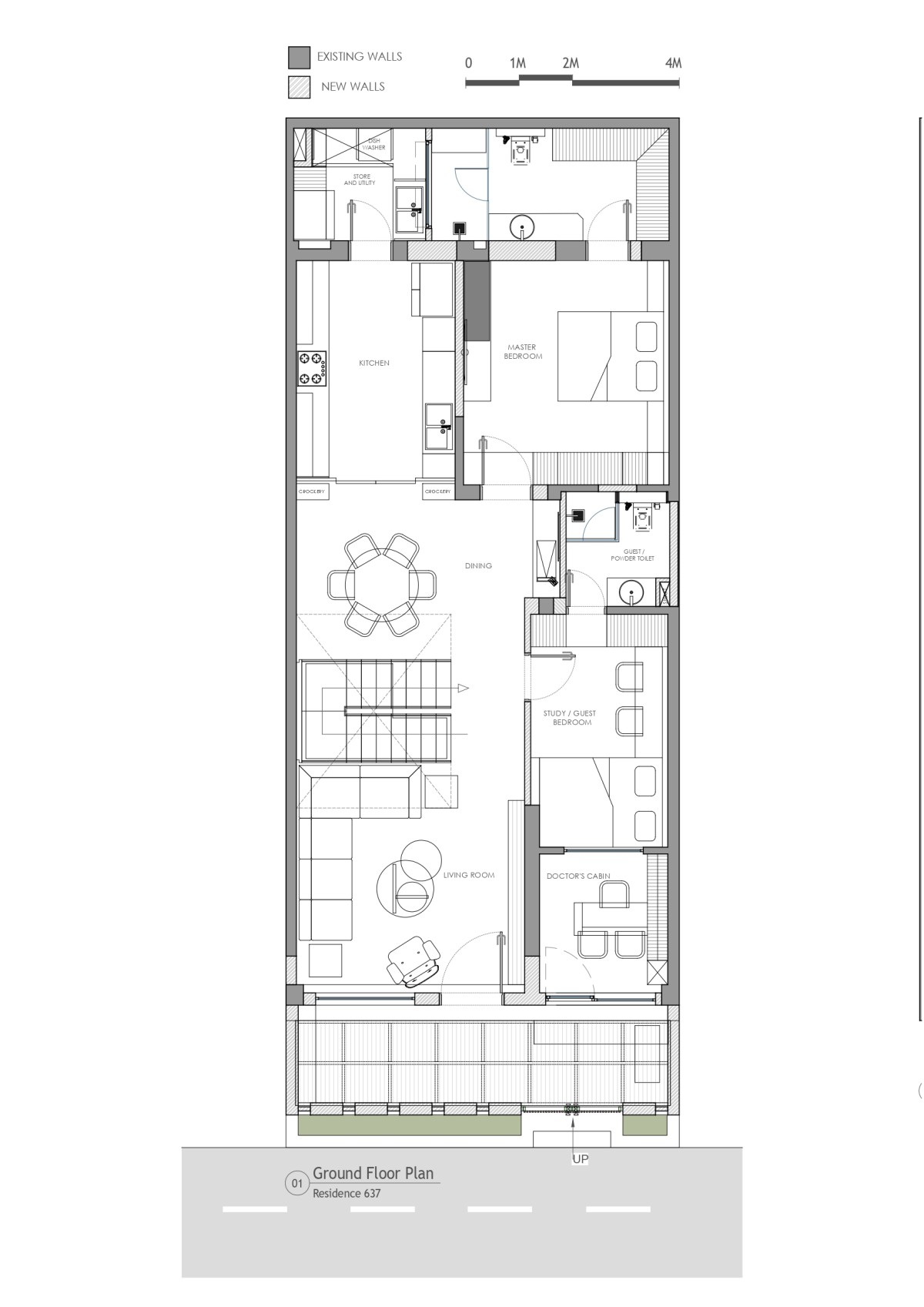 Ground Floor Plan of Residence 637 by Formsmith Architects