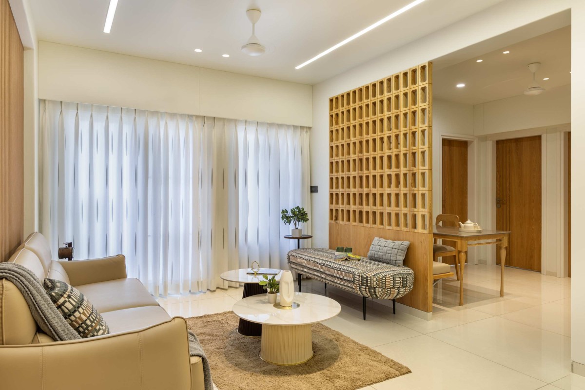 Living room of The Patel's Residence by a studio