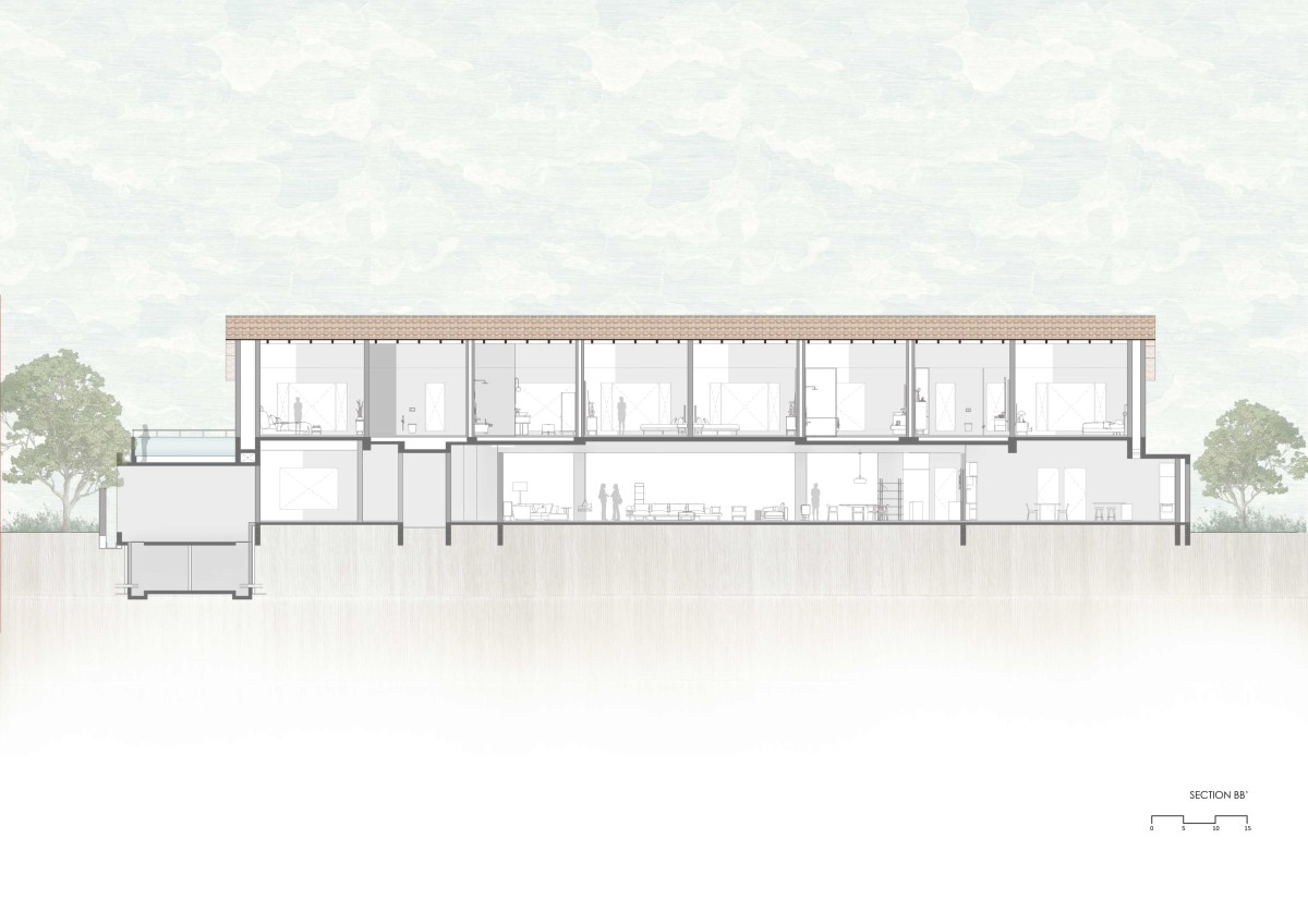Section BB of Retreat Home by Neogenesis+Studi0261