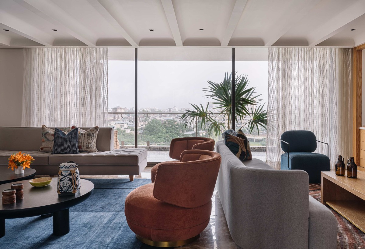 Living Area of Sanganeria Residence by PS Design
