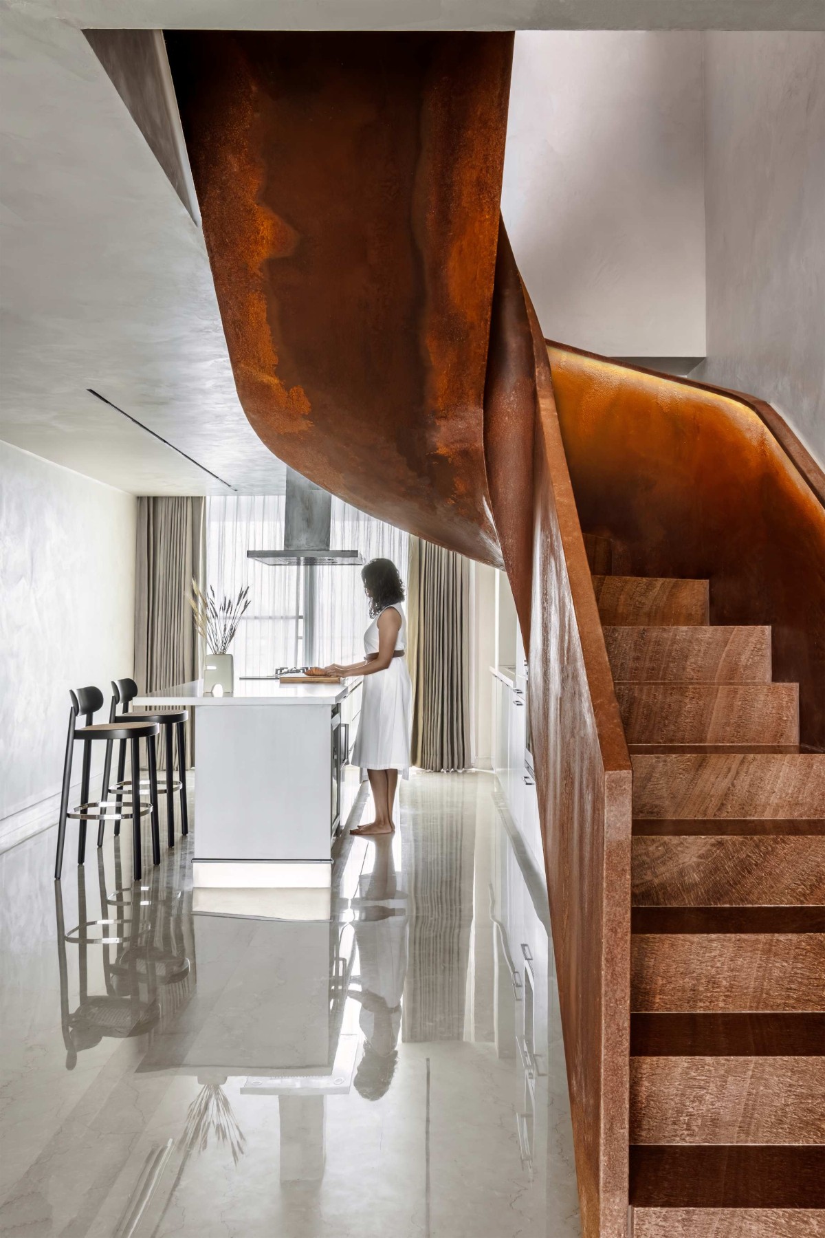 Staircase to Kitchen view of Terra Gardens by Design Boulevard