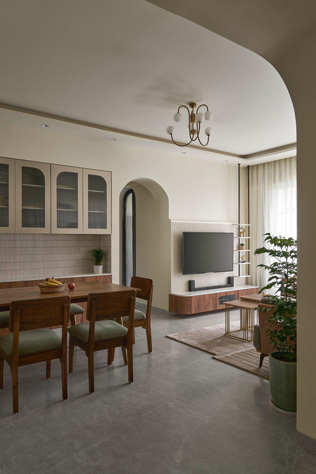 Dining to Living view of The Contemporary नेस्ट by Studio KNest