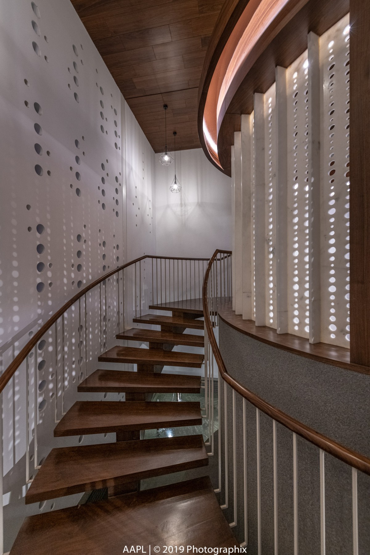 Staircase of The Courtyard House by Associated Architects (i) Pvt. Ltd
