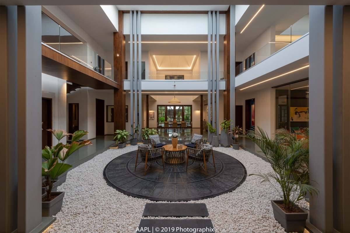 Courtyard of The Courtyard House by Associated Architects (i) Pvt. Ltd