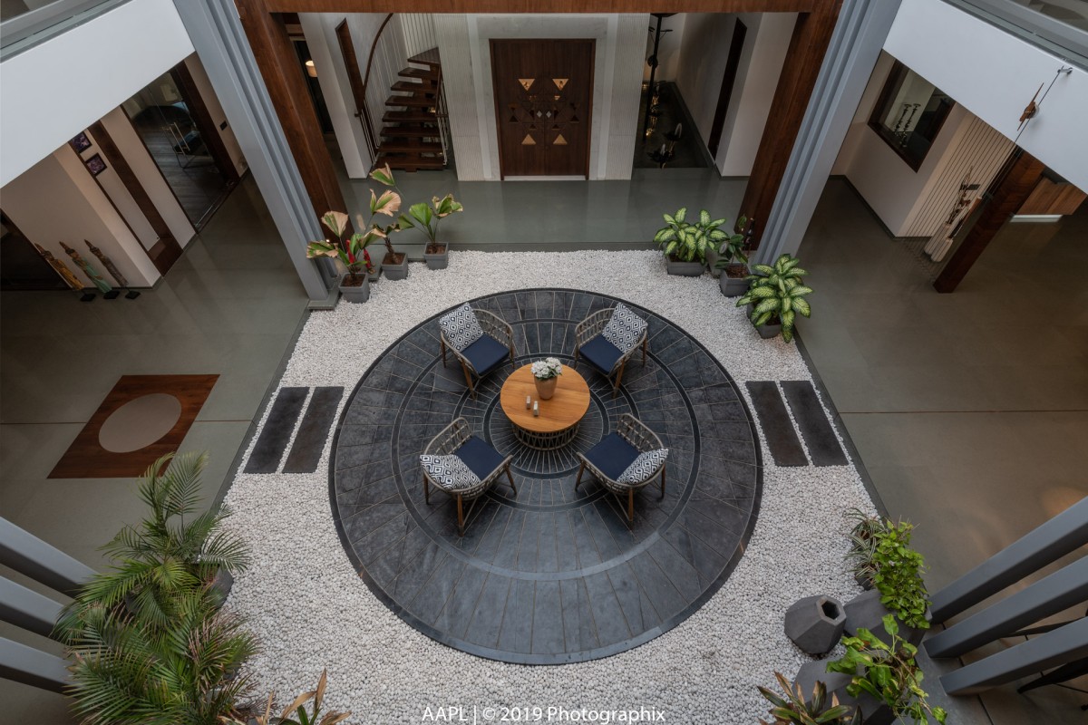 Courtyard of The Courtyard House by Associated Architects (i) Pvt. Ltd
