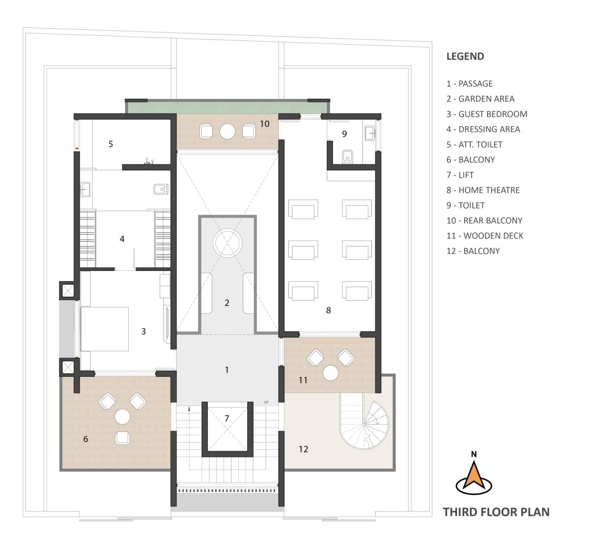 Third Floor Plan of Vrundavan by DF Architects
