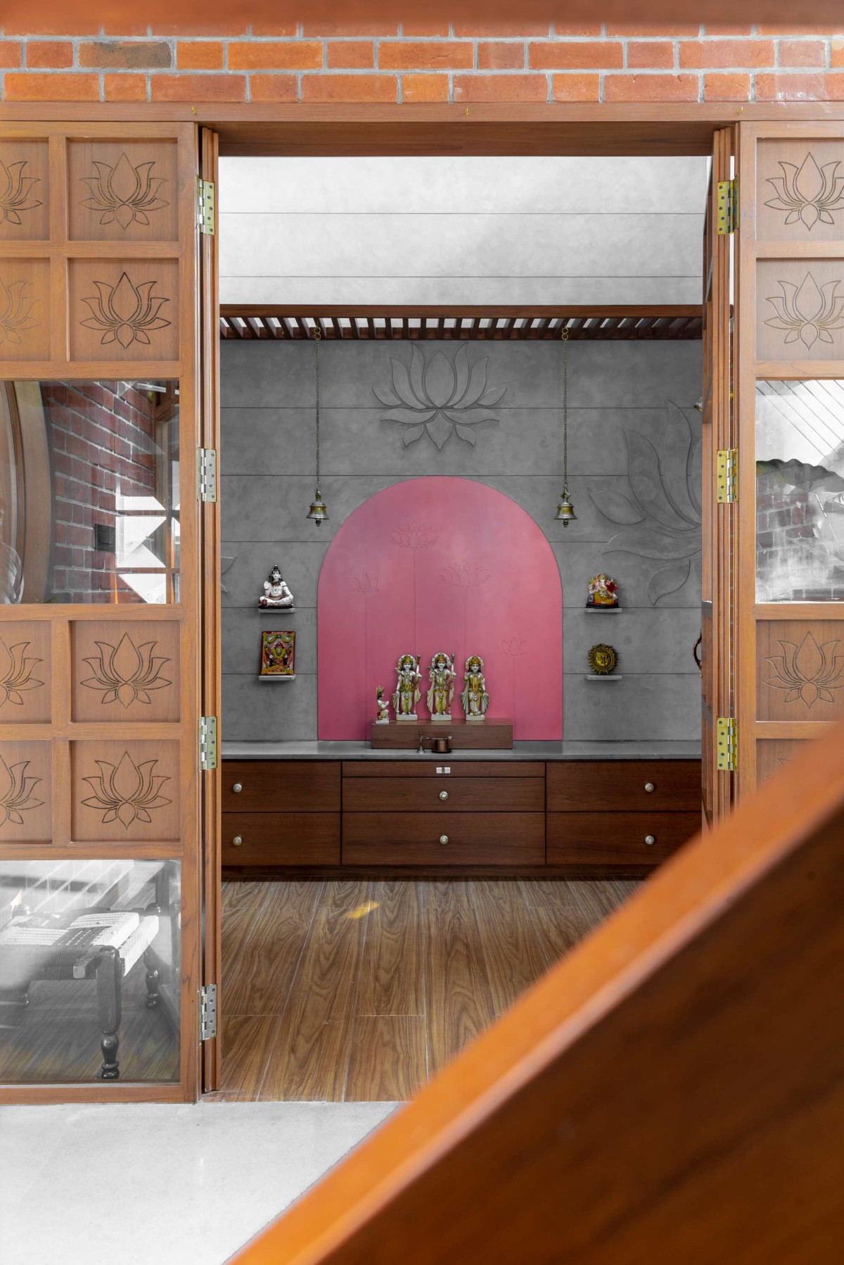 Pooja Area of Vrundavan by DF Architects