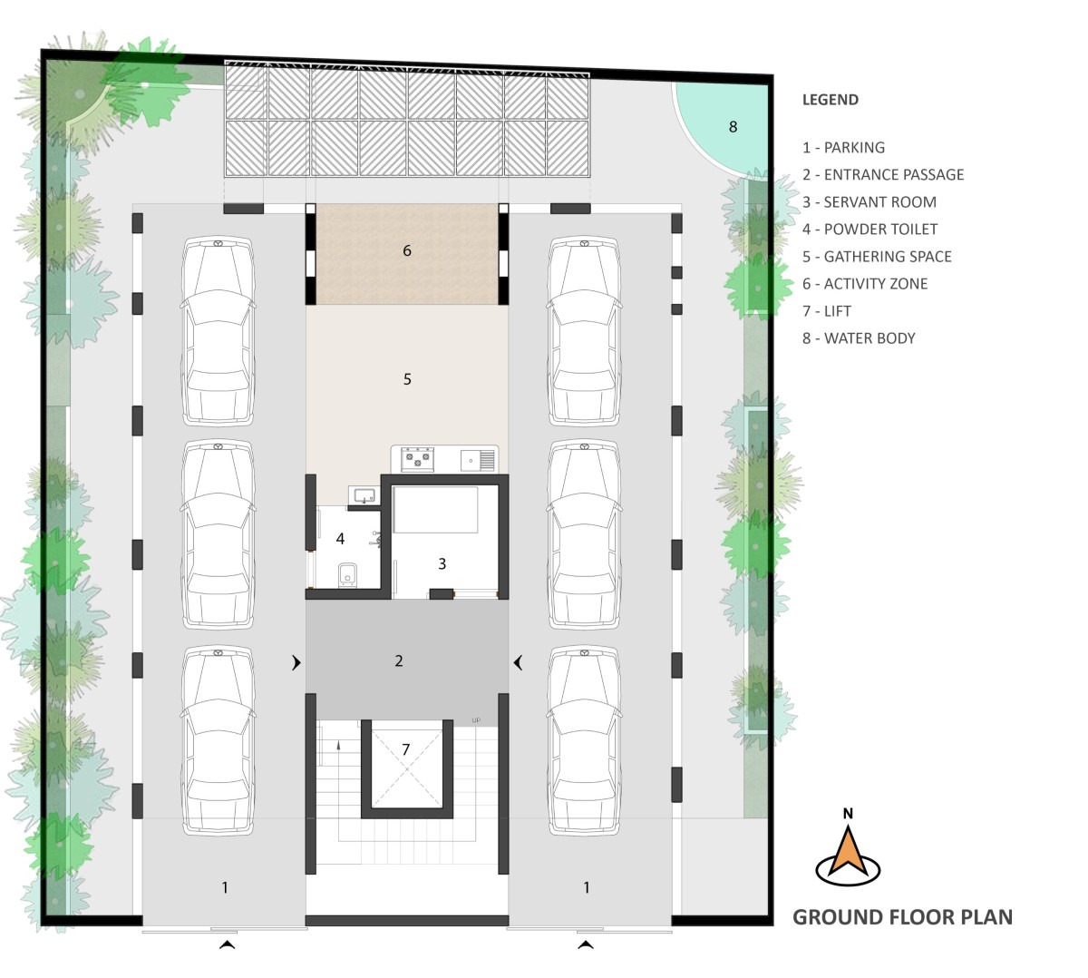 Ground Floor Plan of Vrundavan by DF Architects