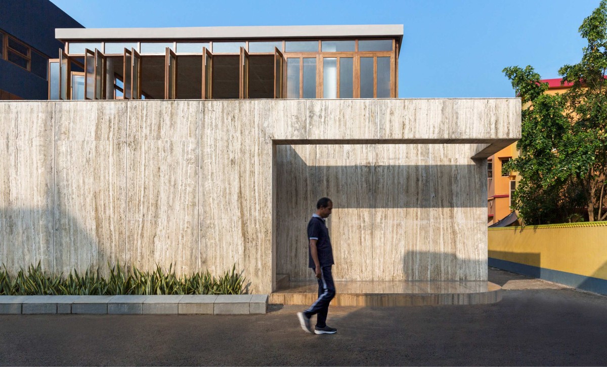 Exterior view of Wall House by Abin Design Studio