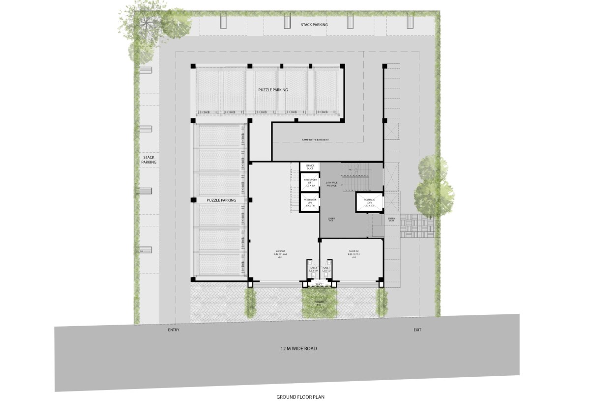 Ground Floor Plan of Amar Apex by S'thetic Design Studio