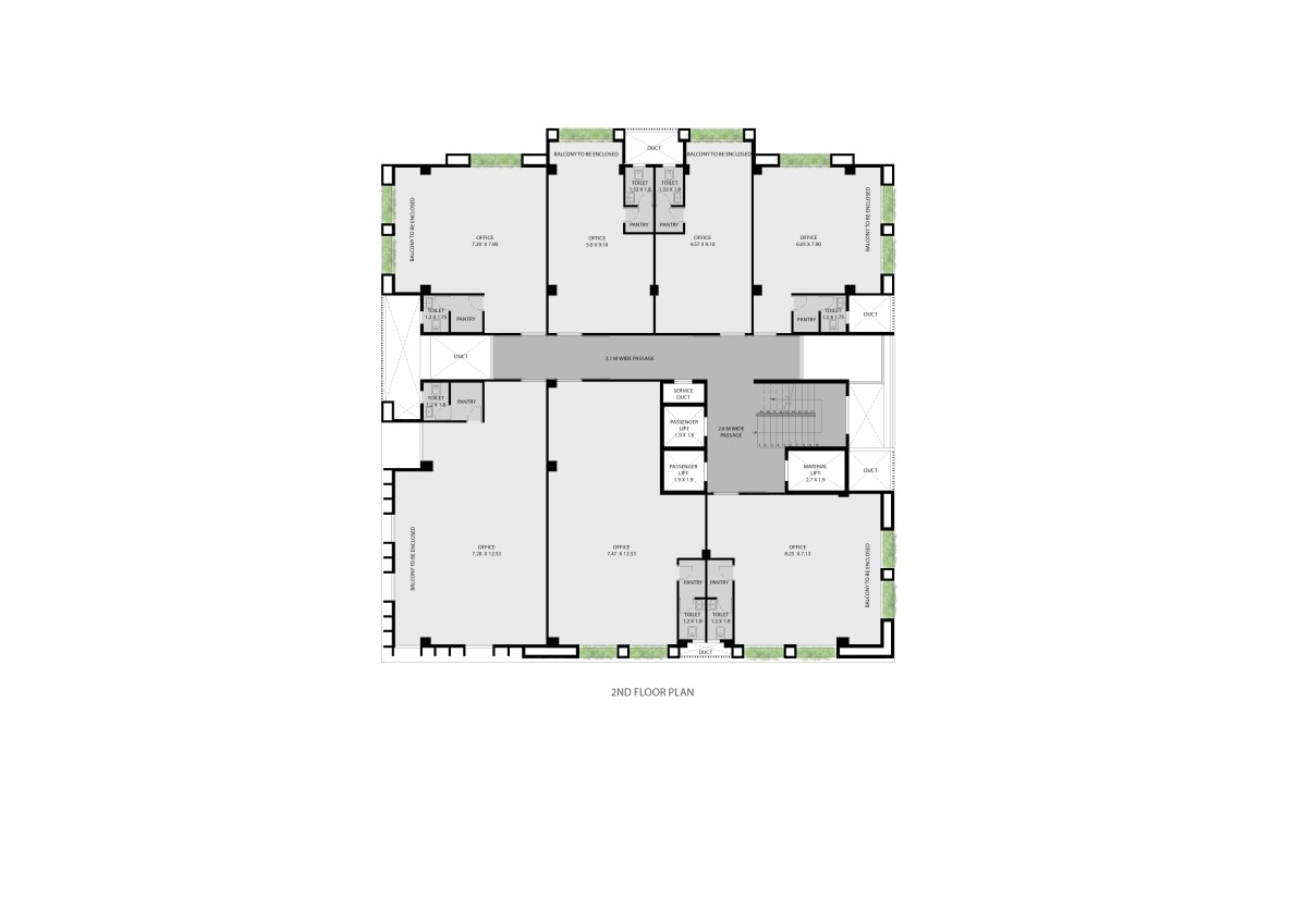 Second Floor Plan of Amar Apex by S'thetic Design Studio