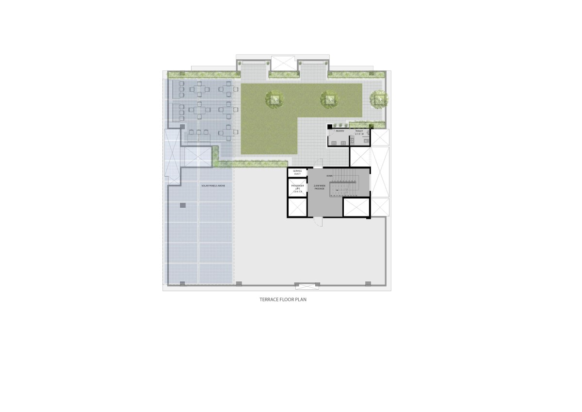 Terrace Plan of Amar Apex by S'thetic Design Studio