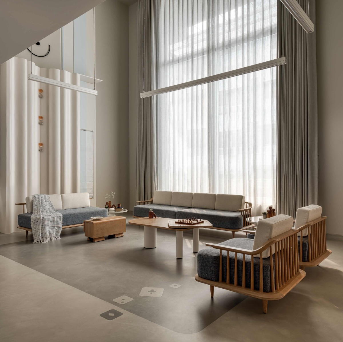 Double height living room of The Framescape by Karaagre Designs
