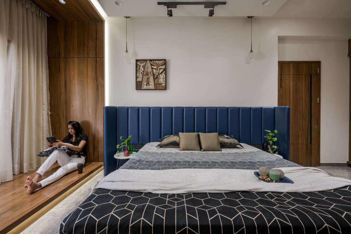 Chic master bedroom with a luxurious sit out overlooking the courtyard.